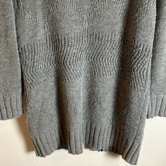 360 Sweater‎ Knit Open Front Cardigan Long Grey Wool Blend - Picture 7 of 10